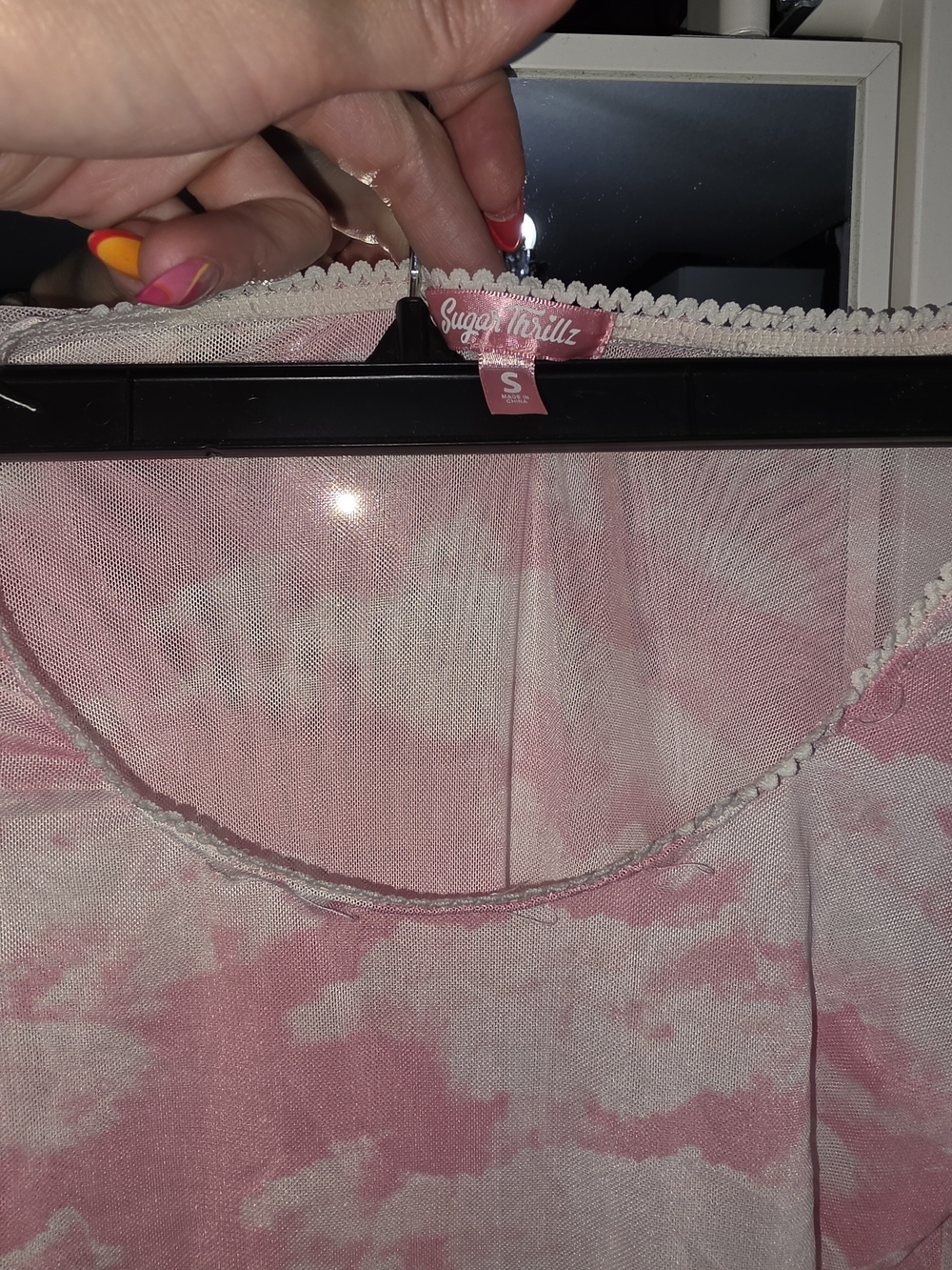 NWOT Sugar Thrillz, Dolls Kill Bliss Vision Pink Cloud Bodysuit, Sz S, Fairycore - Picture 8 of 12